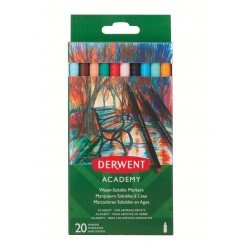 Carioci Pe Baza De Apa Derwent Academy, 20 Buc/set, Diverse Culori Carioci Pe Baza De Apa Derwent Academy, 20 Buc/set, Diverse Culori