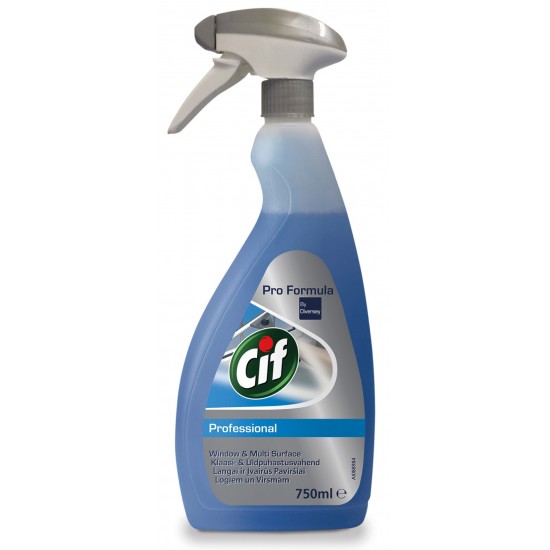 Cif Professional Window & Multisurfaces, Cu Pulverizator, Pentru Curatat Geamuri, 750ml