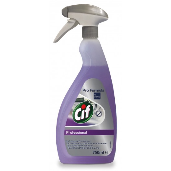Cif Professional 2 In1, Cu Pulverizator, Curata Si Dezinfecteaza In Bucatarie, 750ml