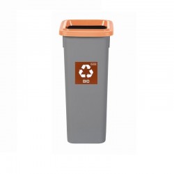 Cos Plastic Reciclare Selectiva, Capacitate 20l, Plafor Fit - Gri Cu Capac Maro - Bio