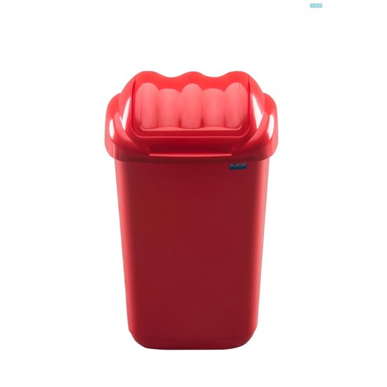 Cos Plastic Cu Capac Batant, Pentru Reciclare Selectiva, Capacitate 15l, Plafor Fala - Rosu