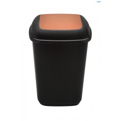 Cos Plastic Reciclare Selectiva, Capacitate 28l, Plafor Quatro - Negru Cu Capac Maro - Bio