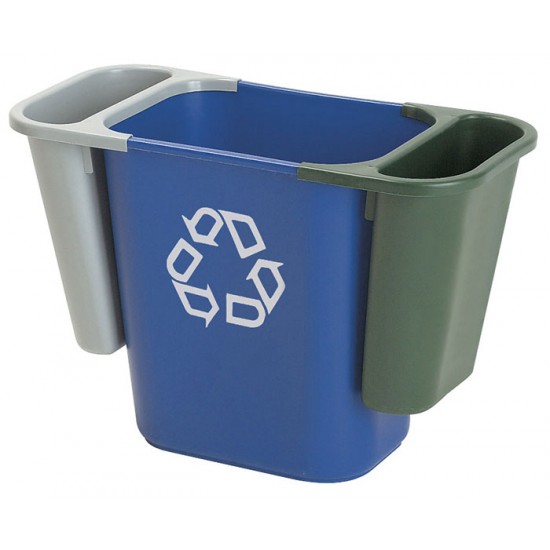 Cos De Birou Cu Separator Pentru Reciclare, 27 Litri, Vepa Bins - Albastru