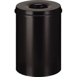 Cos Metalic Cu Capac Antifoc Pentru Hartii, 15 Litri, Helit - Negru Cos Metalic Cu Capac Antifoc Pentru Hartii, 15 Litri, Helit - Negru