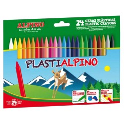 Creioane Cerate Din Plastic, Cutie Carton, 24 Culori/cutie, Plasti Alpino Creioane Cerate Din Plastic, Cutie Carton, 24 Culori/cutie, Plasti Alpino