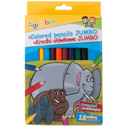 Creioane Colorate, 12 Culori/cutie, Gimboo Jumbo Creioane Colorate, 12 Culori/cutie, Gimboo Jumbo