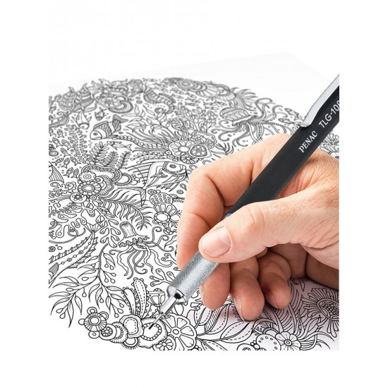 Creion Mecanic Profesional Penac Tlg - 1000, 0.5mm, Metalic Cu Varf Retractabil, Cutie Cadou-negru