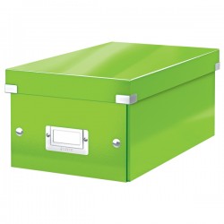 Cutie Depozitare Leitz Wow Click & Store, Carton Laminat, Pliabila, Cu Capac, 20x14x35 Cm, Verde
