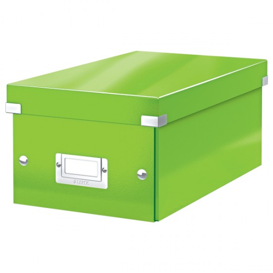Cutie Depozitare Leitz Wow Click & Store, Carton Laminat, Pliabila, Cu Capac, 20x14x35 Cm, Verde
