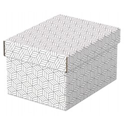 Cutie Depozitare Esselte Home Recycled, Carton, 25x20x15 Cm, Cu Capac, 3 Buc/set, Alb