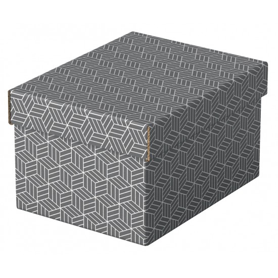 Cutie Depozitare Esselte Home Recycled, Carton, 25x20x15 Cm, Cu Capac, 3 Buc/set, Gri