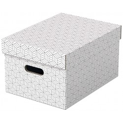 Cutie Depozitare Esselte Home Recycled, Carton, 36x26x20 Cm, Cu Capac, 3 Buc/set, Alb