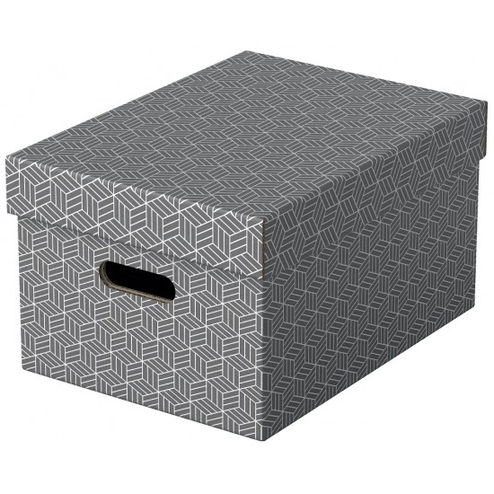 Cutie Depozitare Esselte Home Recycled, Carton, 36x26x20 Cm, Cu Capac, 3 Buc/set, Gri