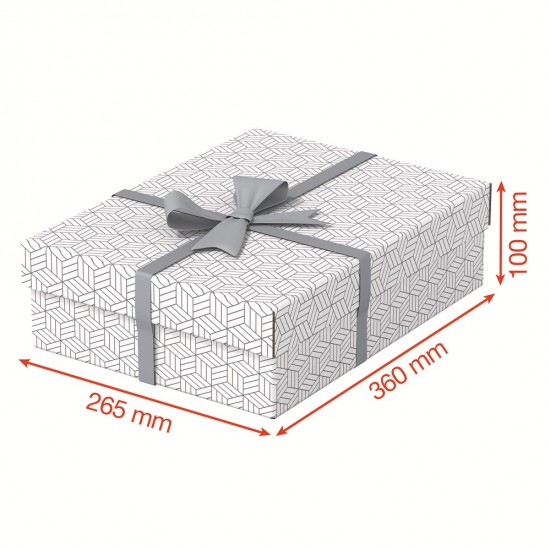 Cutie Depozitare Esselte Home Recycled, Carton, 36x26x10 Cm, Cu Capac, 3 Buc/set, Alb
