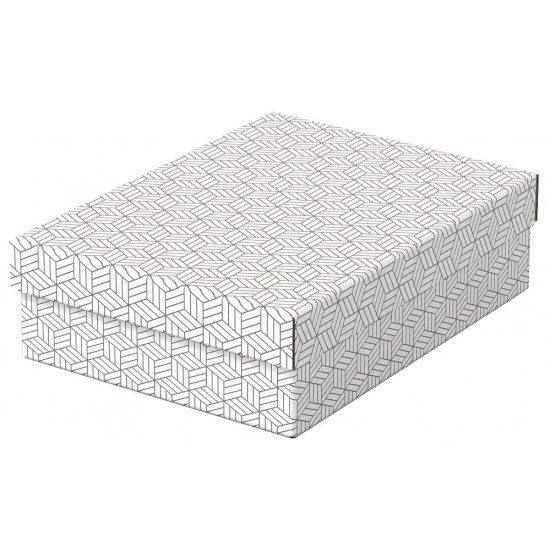 Cutie Depozitare Esselte Home Recycled, Carton, 36x26x10 Cm, Cu Capac, 3 Buc/set, Alb
