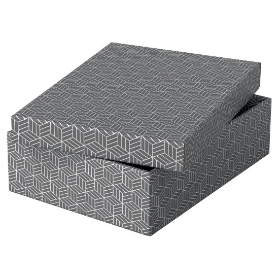 Cutie Depozitare Esselte Home Recycled, Carton, 36x26x10 Cm, Cu Capac, 3 Buc/set, Gri
