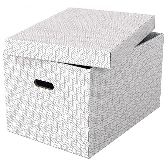 Cutie Depozitare Esselte Home Recycled, Carton, 51x35x30 Cm, Cu Capac, 3 Buc/set, Alb