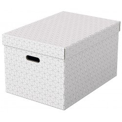 Cutie Depozitare Esselte Home Recycled, Carton, 51x35x30 Cm, Cu Capac, 3 Buc/set, Alb