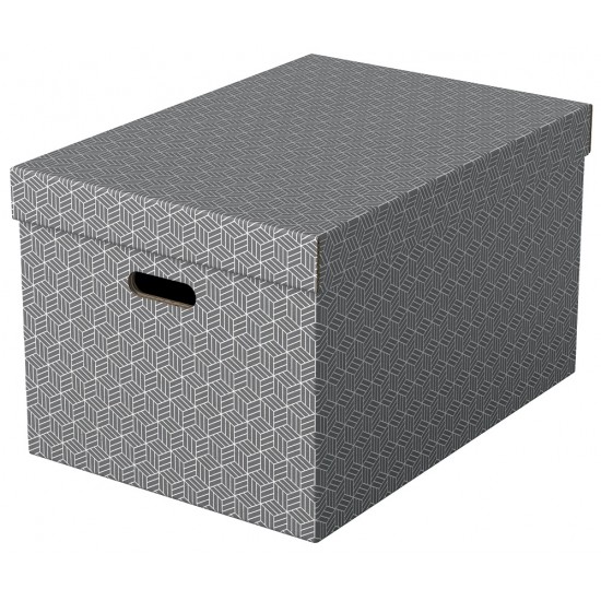 Cutie Depozitare Esselte Home Recycled, Carton, 51x35x30 Cm, Cu Capac, 3 Buc/set, Gri