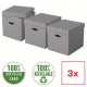 Cutie Depozitare Esselte Home Recycled, Carton, 36x32x31 Cm, Cu Capac, 3 Buc/set, Gri