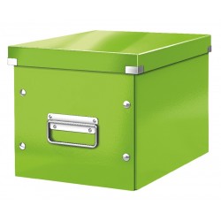Cutie Depozitare Leitz Wow Click & Store, Carton Laminat, Cub, Medie,verde
