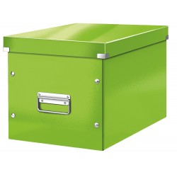 Cutie Depozitare Leitz Wow Click & Store, Carton Laminat, Cub, Mare, Verde