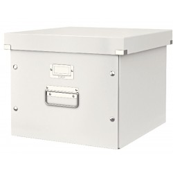 Cutie Depozitare Leitz Wow Click & Store, Pentru 15 Dosare Suspendabile, Carton Laminat, Alb