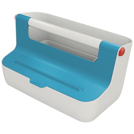 Cutie Portabila Cu Organizator Leitz Cosy, Ps, Cu Maner, 36x19x21 Cm, Albastru Celest