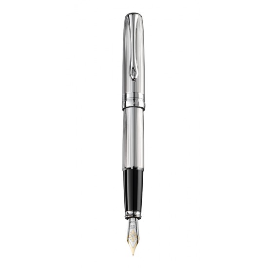 Stilou Diplomat Excellence A2, Cu Penita M, Aurita 14kt. - Guilloche Chrome