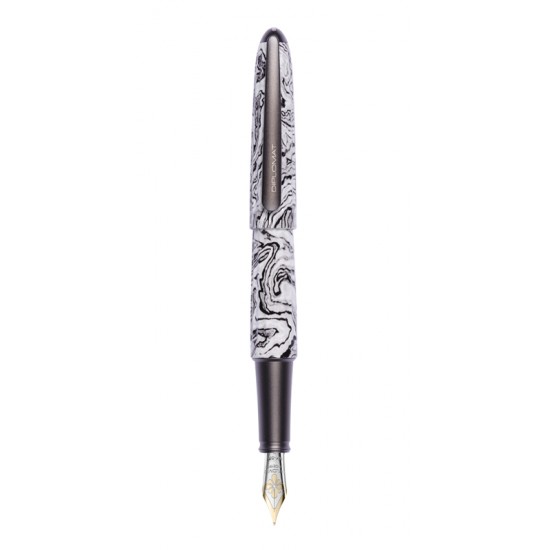 Stilou Diplomat Aero, Cu Penita M, Aurita 14kt. - Volute