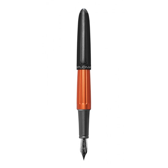 Stilou Diplomat Aero, Cu Penita M, Din Otel Inoxidabil - Black Orange
