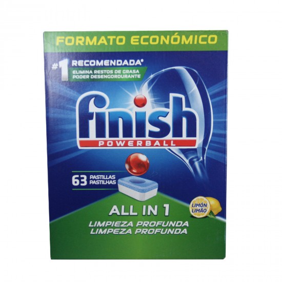Pastile Detergent Automat Pentru Masina Vase, 63 Buc/cutie, All In 1 - Finish