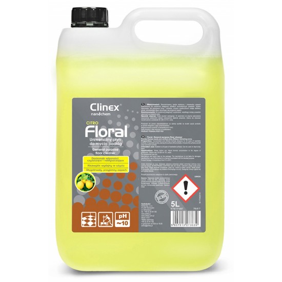 Clinex Floral Citro, 5 Litri, Detergent Lichid Pentru Curatarea Pardoselilor