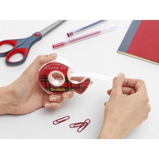Dispenser Cu Banda Adeziva Transparent Cristal, Se Rupe Usor, 19mm X 7.5m, 3m - Scotch Crystal