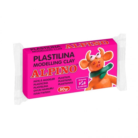 Display Plastilina Fluorescenta, 24 X 50gr./display, Alpino - 6 Culori Asortate