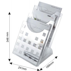 Display Modular De Birou, 3 X A4, Pentru Pliante, Helit - Transparent Cristal