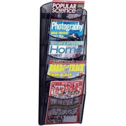 Display Pentru Pliante, De Perete, 5 X A4, Helit Mesh - Negru