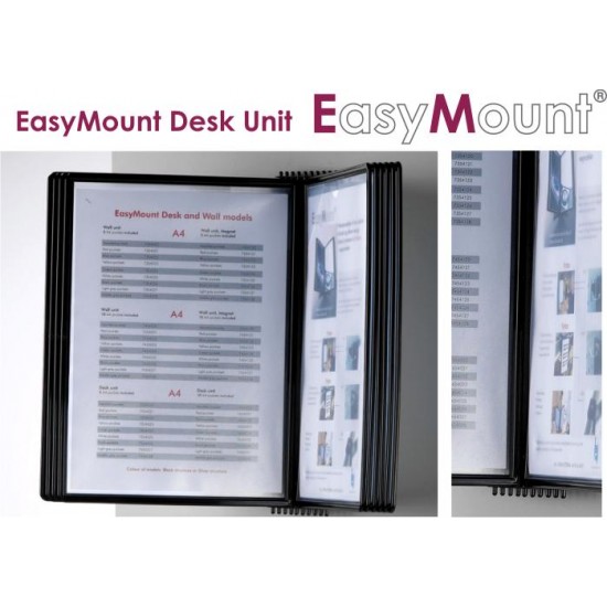 Display Perete Cu Sistem De Agatare (suport Pentru 10 Buzunare A4), Probeco-easymount - Antracit