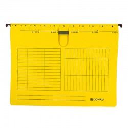 Dosar Suspendabil Cu Sina, Carton 230g/mp, Bagheta Metalica, 5 Buc/set, Donau - Galben