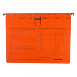 Dosar Suspendabil Cu Sina, Carton 230g/mp, Bagheta Metalica, 5 Buc/set, Donau - Orange