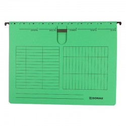 Dosar Suspendabil Cu Sina, Carton 230g/mp, Bagheta Metalica, 5 Buc/set, Donau - Verde