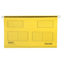 Dosar Suspendabil Cu Eticheta, Bagheta Metalica, Carton 230g/mp, 25 Buc/cutie, Bantex - Galben