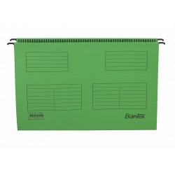 Dosar Suspendabil Cu Eticheta, Bagheta Metalica, Carton 230g/mp, 25 Buc/cutie, Bantex - Verde