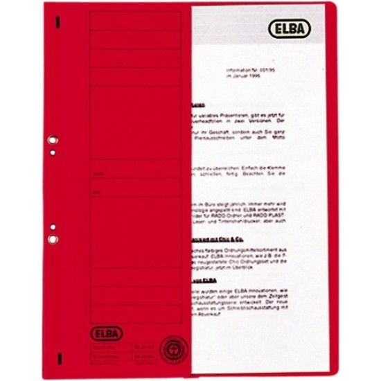 Dosar Carton Cu Capse 1/2 Elba Smart Line - Rosu