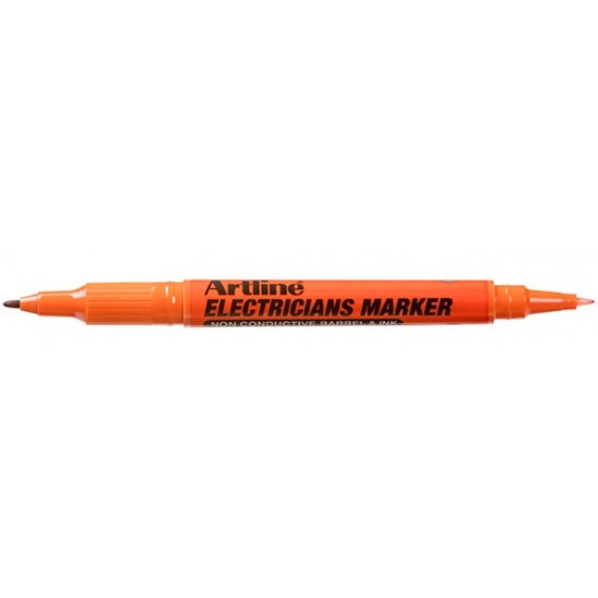 Marker Artline, Pentru Electricieni, Corp Plastic, 2 Capete, Varfuri Rotunde 0.4/1.0mm - Orange