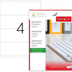 Etichete Albe Autoadezive, Repozitionabile, 4/a4, 192 X 59mm, 25 Coli/top, Tanex-colturi Rotunjite