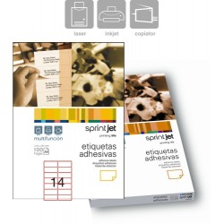 Etichete Autoadezive 14/a4, 99,1 X 38,1 Mm, 100 Coli/top, Sprintjet - Colturi Rotunjite - Albe