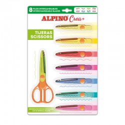 Foarfeca Pentru Copii, 13cm + 8 Modele De Taiere, In Blister, Alpino Crea Foarfeca Pentru Copii, 13cm + 8 Modele De Taiere, In Blister, Alpino Crea