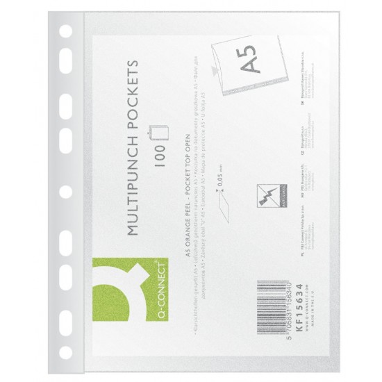 Folie Protectie Pentru Documente A5, 50 Microni, 50folii/set, Q-connect - Transparenta