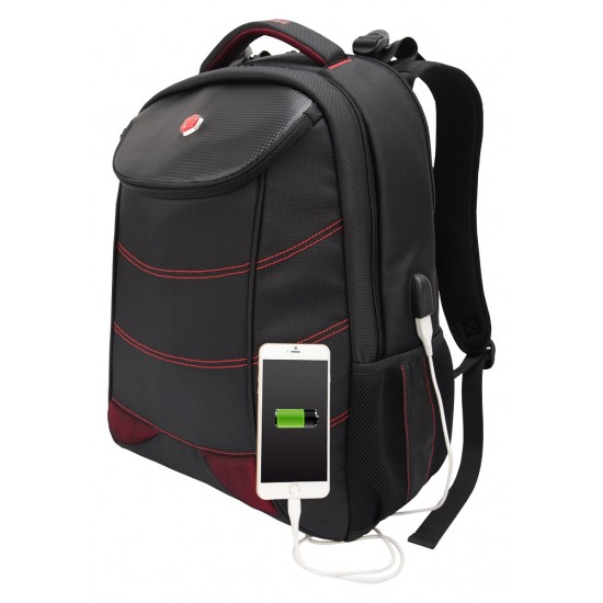 Rucsac Bestlife Gaming Snake Eye - Negru/rosu-laptop 17 Inch, Compartiment Anti-vibratie, Charge Usb